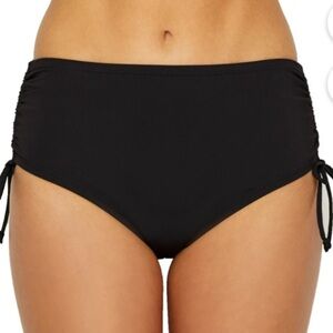 24th & Ocean Womens Solid Adjustable Side Tie Smoothing Bikini Bottom Style 22W